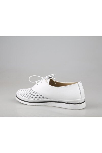 Castle Black 7021 Genuine Leather Orthopedic White Women's Daily Mother Shoes