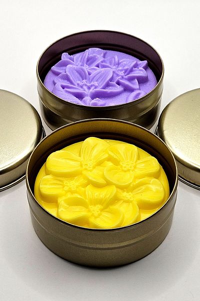 FANTASTİK SANAT ATÖLYESİ Set of 2 Vacation and Travel Soaps - Jasmine and Lavender Scented, Glycerin Soap in a Decorative Gold Box
