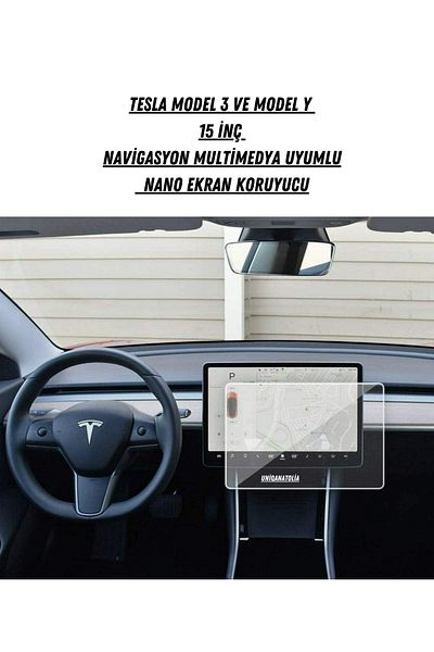 UniqAnatolia Tesla Model 3 and Model Y 15 Inch Navigation Multimedia Compatible Nano Screen Protector