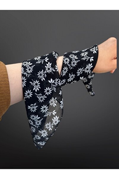 MAZEN Patterned Chiffon Scarf 45X45 Hair, Bag, Wrist, Neck Accessory