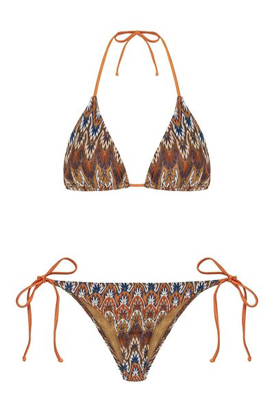 AQUELLA Knitwear Colorful Triangle Bikini Set