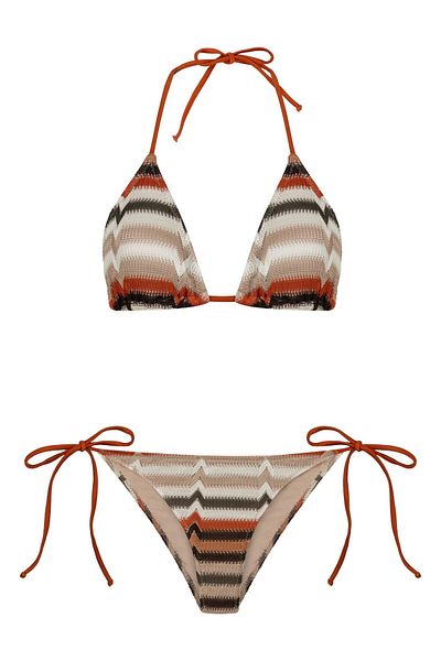 AQUELLA Knitwear Colorful Triangle Bikini Set