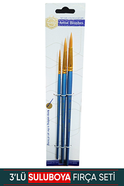 Vox Art Fırça Seti 3'lü Yuvarlak Uç (SULUBOYA-AKRİLİK-YAĞLIBOYA)