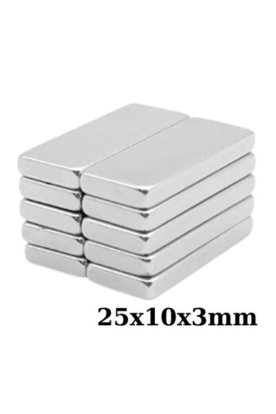 Motorobit 25x10x3mm Neodyum Güçlü Mıknatıs - Neodim Magnet