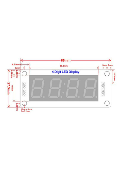 Motorobit TM1637 4 Digit Led Display Saat Modülü - Kırmızı