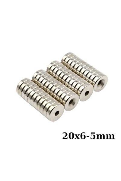 Motorobit 20x6-5mm Havşa Delikli Neodyum Güçlü Mıknatıs - Neodim Magnet