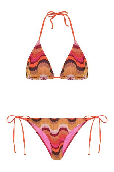 AQUELLA Knitwear Colorful Triangle Bikini Set