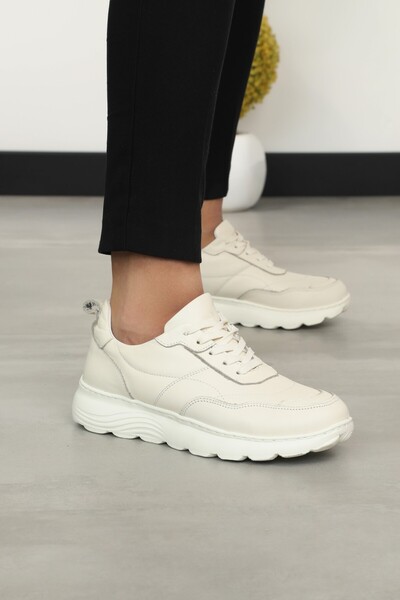 Cooliza Colorful Genuine Leather - Lace-up Comfortable Women's Sneakers