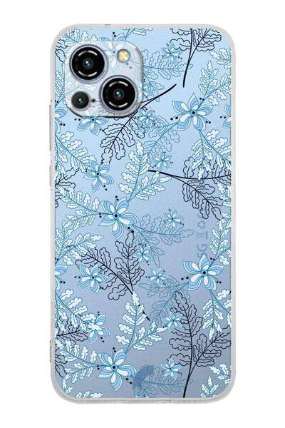 PrintiFy حافظة سيليكون شفافة متوافقة مع كاميرا Reeder S23 Pro Max مع تصميم زهور زرقاء