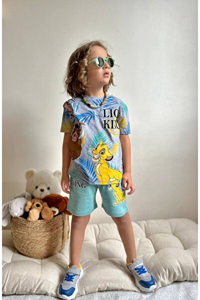 hira kids collection BOY CHILD LION KING PRINTED BOTTOM TOP SET WITH SHORTS