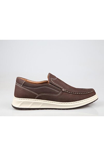 KOMCERO 4y2253 Hakiki Deri Kahve Nubuk Erkek Günlük Ayakkabı