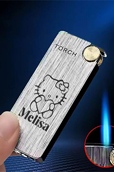 İŞTE BU Kişiye Özel İsimli Gazlı Tasarım Çakmak Rüzgara Dayanıklı Hello Kitty Temalı