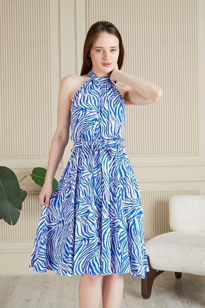 BILDEŞA Rochie din viscoza cu model zebra