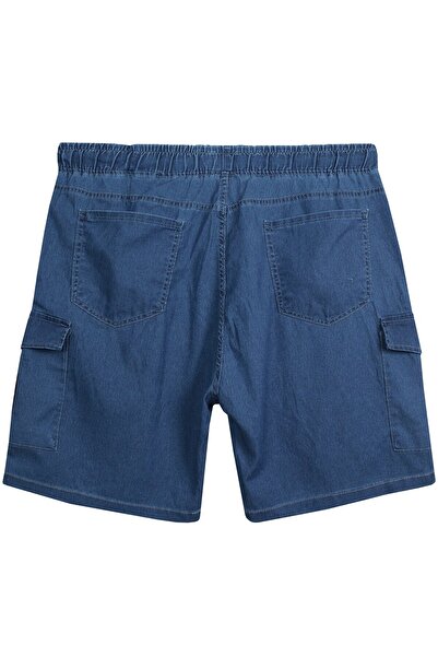 marufshop Ανδρικό τζιν σορτς Cargo Pocket Κατάλληλο για Ανδρικό Μεγάλο Μέγεθος Μεταξύ 118-156 κιλών Μπλε