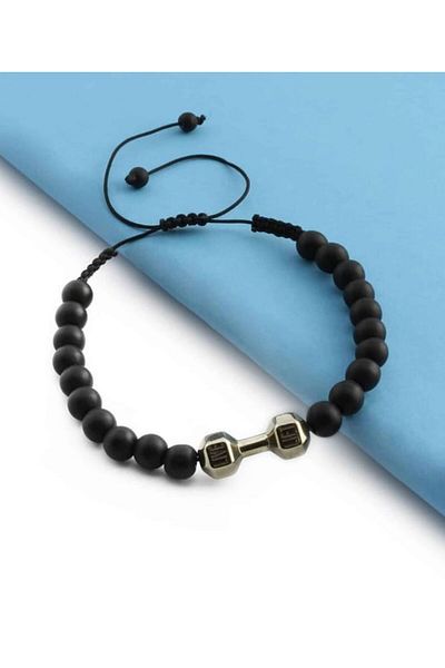 AidaAstrid Onyx and Hematite Natural Stone Bracelet