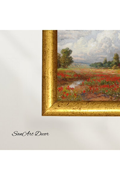 Sanart Pictură de epocă cu cadru, pictură în ulei, pictură înrămată, decor artistic, pictură peisaj