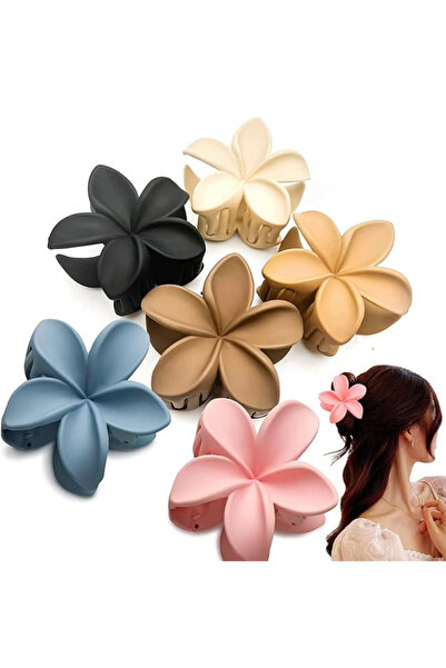 Zehra Aksesuar Mat pastel renklerde büyük boy Hawaii Hibiscus Lotus çiçeği mandal toka