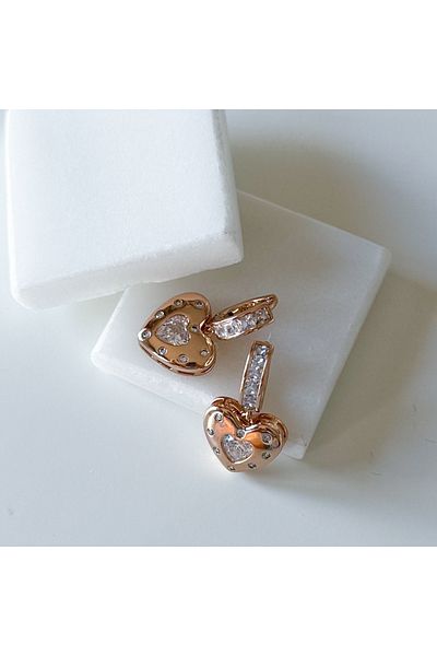 CHARMLUCKY أقراط على شكل قلب من الفولاذ