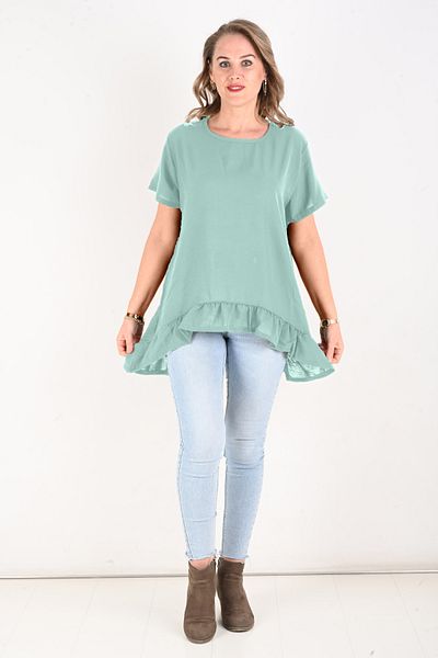 KSV Collection Women's Ruffled Long Skirt Tunic
