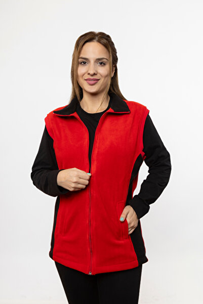 DESCRİBE WOMEN'S POLAR RED ZIPPERED VEST