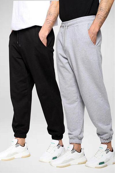 DAXİS Sportwear Company Men's Large Size 2-Piece Elastic Leg Sweatpants Set