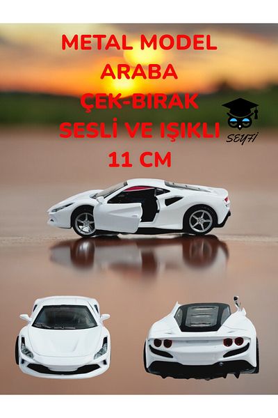 SEYFİKİRTASİYE Metal Model Car Pull-Drop with Sound and Light 11 cm