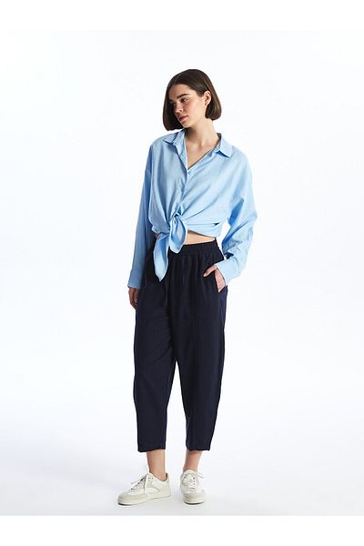 LC Waikiki XSIDE Women's - Straight Linen Blended Carrot Cut Trousers