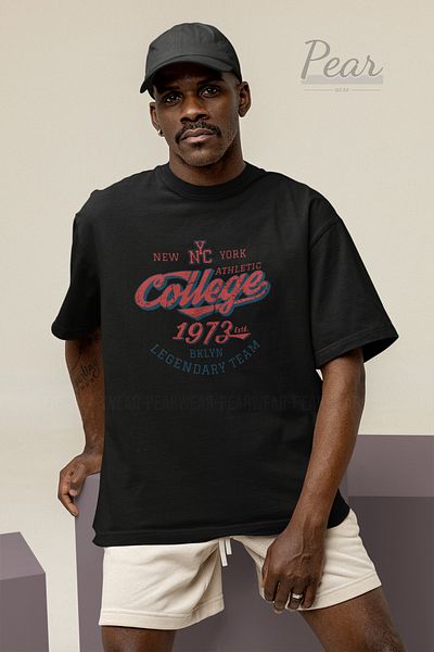 Pear Wear Μπλουζάκι College Printed Unisex T-shirt Oversize
