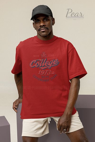 Pear Wear Μπλουζάκι College Printed Unisex T-shirt Oversize