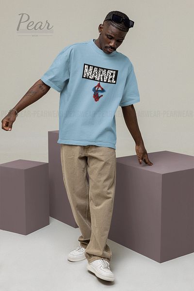 Pear Wear Μπλουζάκι Marvel Spiderman με στάμπα Unisex T-shirt Oversize