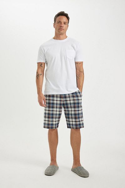 DeFacto Regular Fit Kurzarm-Pyjama-Set – Ober- und Unterteil mit elastischem Bund C2871ax24sm