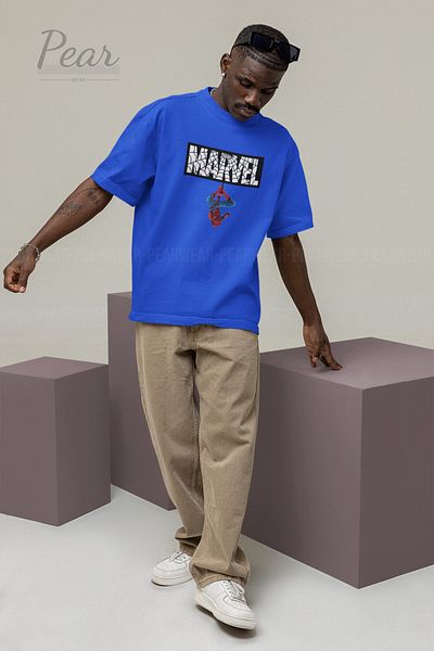 Pear Wear Μπλουζάκι Marvel Spiderman με στάμπα Unisex T-shirt Oversize