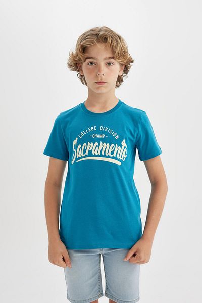 DeFacto Boy's Short Sleeve Crew Neck T-Shirt - C6885A824SM