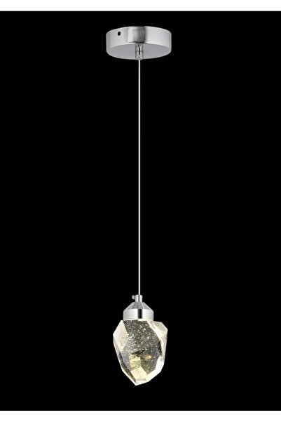 burenze الحديثة الفاخرة الماس الكريستال الزجاج قلادة واحدة Led الثريا الفضة ا...