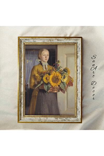 Sanart Pictură de epocă înrămată, pictură în ulei, pictură înrămată, decor ar...