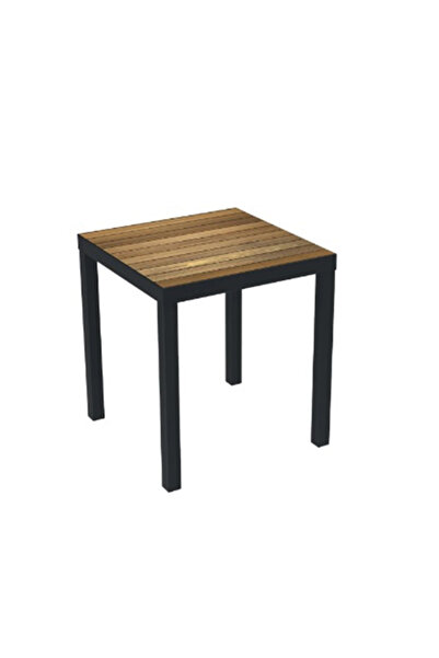 Aluseat Iroko Tablalı Alüminyum  Masa 80x80