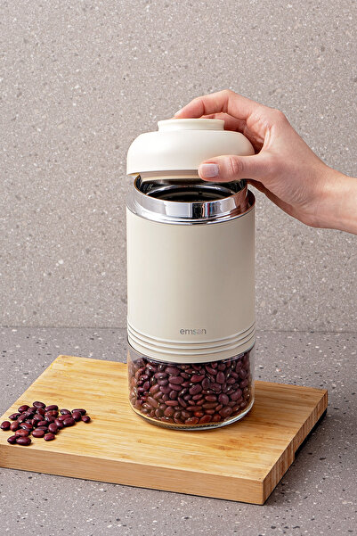 Emsan Ecru Moko 900 Ml Storage Jar