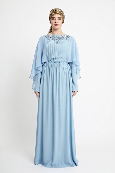 VERDA Вечірня сукня з віскози з вишитим коміром-тулубом