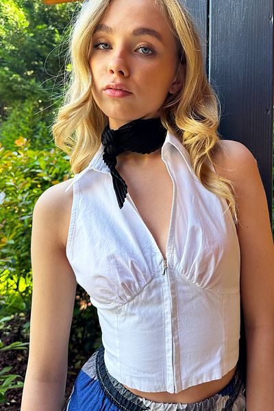 Trend Alaçatı Stili Woman's Black Pleated Scarf ALC-X12336