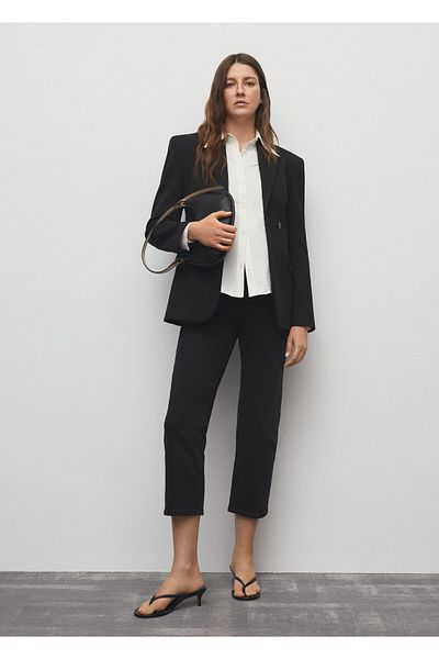 MANGO Black Denim Women's Trousers57003815