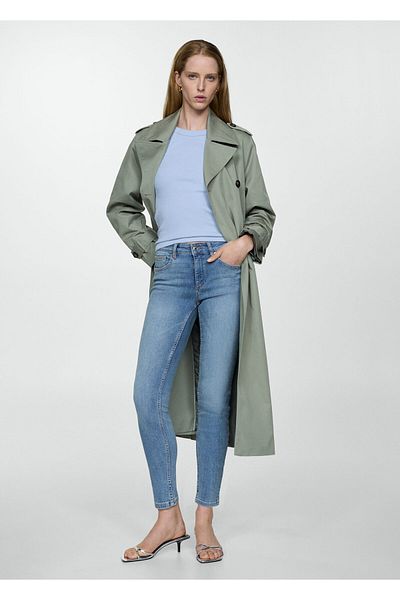 MANGO Medium Denim Color Women's Trousers67040378