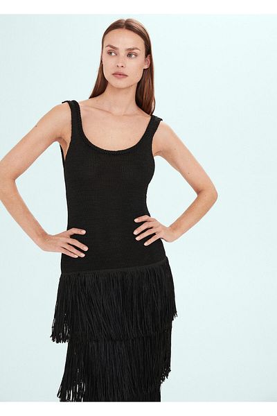 MANGO Woman Černé dámské šaty57000405