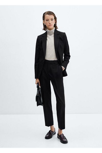 MANGO Woman Pantaloni negri de damă57000365