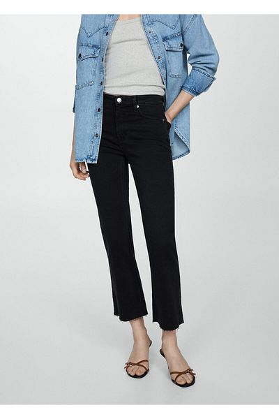 MANGO Black Denim Women's Trousers67010348