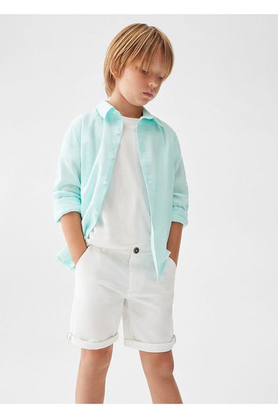 MANGO Kids Λευκό ανδρικό σορτς57093267