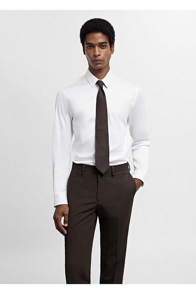 MANGO Man Weißes Herrenhemd67050268
