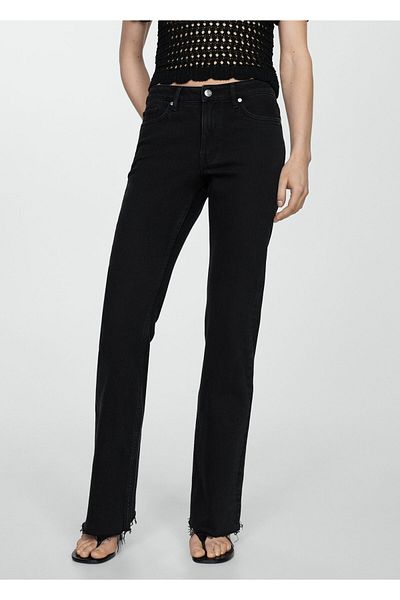 MANGO Black Denim Women's Trousers67040315