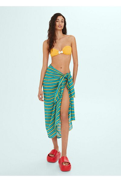 MANGO Zielony szalik damski57070746