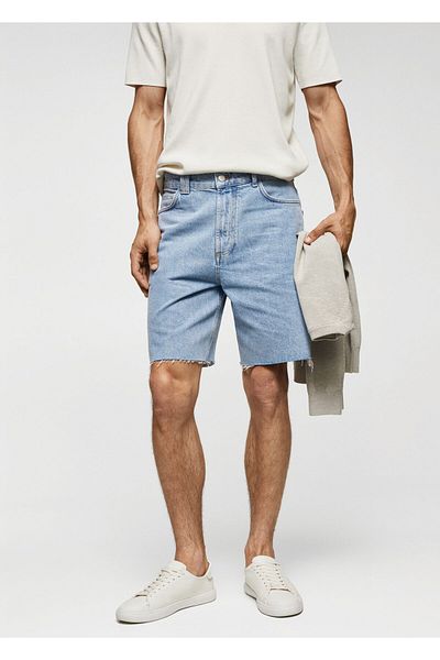MANGO Man Medium Denim Color Men's Shorts57074400
