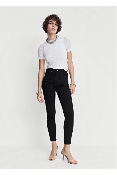 MANGO Siyah Denim Kadın Pantolon 47010131